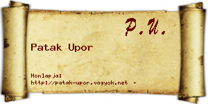 Patak Upor névjegykártya